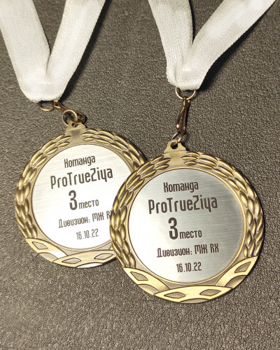Наградная медаль 10-50/G/S/B из металла, комплект
